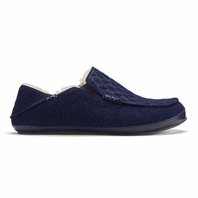 Zapatos Olukai Moloā Kilohana - Pantuflas Hombre Azules 20980-176